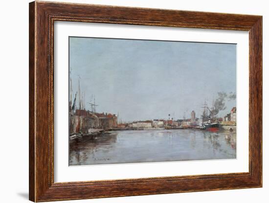 The Dutch Dock, Dunkirk, 1889 (Oil on Canvas)-Eugene Louis Boudin-Framed Giclee Print