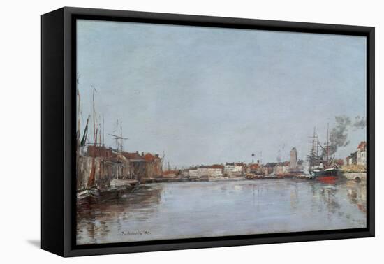 The Dutch Dock, Dunkirk, 1889 (Oil on Canvas)-Eugene Louis Boudin-Framed Premier Image Canvas