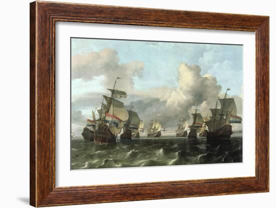 The Dutch Fleet of the India Company, 1675-Ludolf Backhuysen-Framed Giclee Print