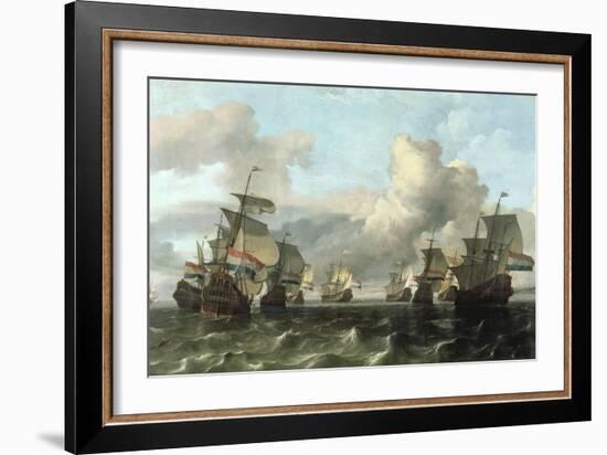 The Dutch Fleet of the India Company, 1675-Ludolf Backhuysen-Framed Giclee Print