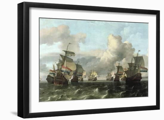 The Dutch Fleet of the India Company, 1675-Ludolf Backhuysen-Framed Giclee Print
