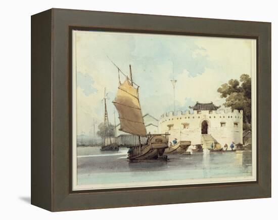 The Dutch Folly Fort off Canton-George Chinnery-Framed Premier Image Canvas
