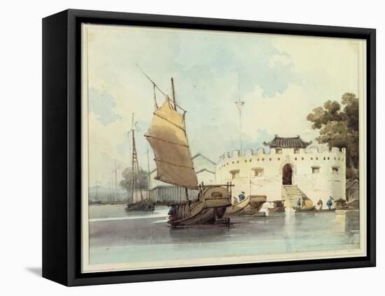 The Dutch Folly Fort off Canton-George Chinnery-Framed Premier Image Canvas