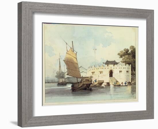 The Dutch Folly Fort off Canton-George Chinnery-Framed Giclee Print