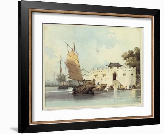 The Dutch Folly Fort off Canton-George Chinnery-Framed Giclee Print