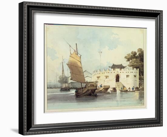 The Dutch Folly Fort off Canton-George Chinnery-Framed Giclee Print