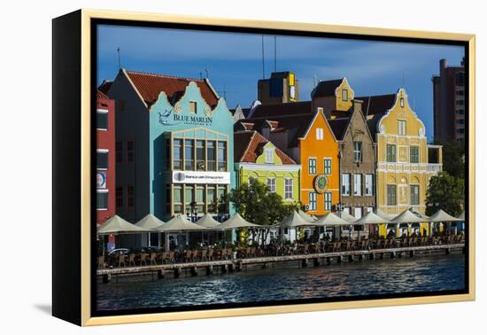 The Dutch Houses at Sint Annabaai in Willemstad, UNESCO Site, Curacao, ABC Is, Netherlands Antilles-Michael Runkel-Framed Premier Image Canvas