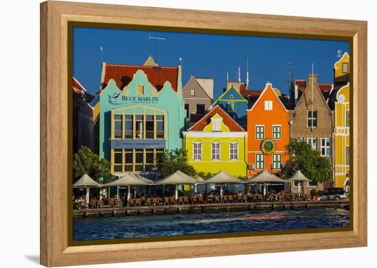 The Dutch Houses at Sint Annabaai in Willemstad, UNESCO Site, Curacao, ABC Is, Netherlands Antilles-Michael Runkel-Framed Premier Image Canvas