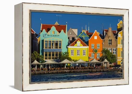 The Dutch Houses at Sint Annabaai in Willemstad, UNESCO Site, Curacao, ABC Is, Netherlands Antilles-Michael Runkel-Framed Premier Image Canvas