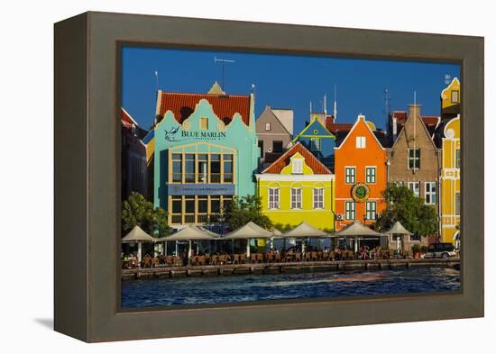 The Dutch Houses at Sint Annabaai in Willemstad, UNESCO Site, Curacao, ABC Is, Netherlands Antilles-Michael Runkel-Framed Premier Image Canvas