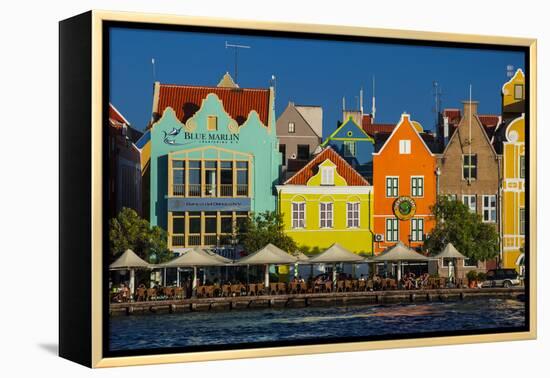 The Dutch Houses at Sint Annabaai in Willemstad, UNESCO Site, Curacao, ABC Is, Netherlands Antilles-Michael Runkel-Framed Premier Image Canvas