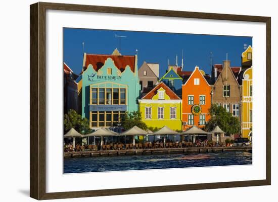 The Dutch Houses at Sint Annabaai in Willemstad, UNESCO Site, Curacao, ABC Is, Netherlands Antilles-Michael Runkel-Framed Photographic Print