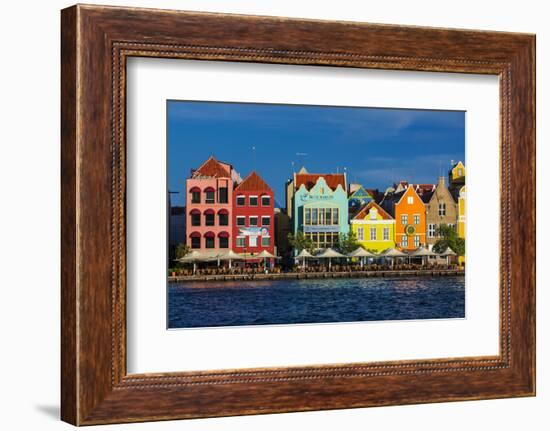 The Dutch Houses at Sint Annabaai in Willemstad, UNESCO Site, Curacao, ABC Is, Netherlands Antilles-Michael Runkel-Framed Photographic Print