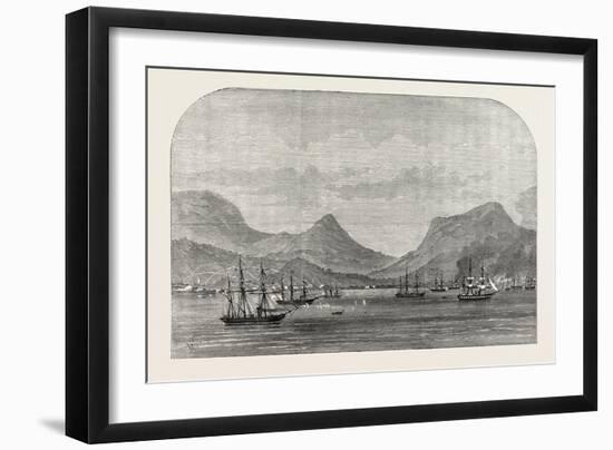 The Dutch War in Sumatra: Bombardment of Acheen by the Dutch Fleet, 1873-null-Framed Giclee Print