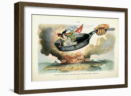 The Duty of the Hour: - to Save Her [Cuba] Not Only from Spain - But from a Worse Fate, 1898-Louis Dalrymple-Framed Giclee Print