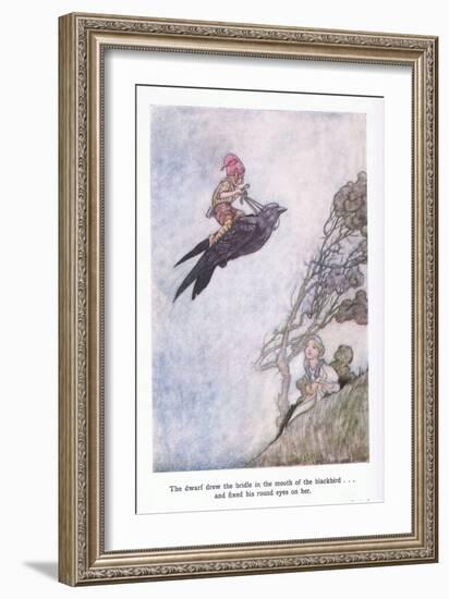 The Dwarf Drew the Bridle in the Mouth of the Blackbird and Fixed His Round Eyes on Her-Charles Robinson-Framed Giclee Print