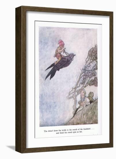 The Dwarf Drew the Bridle in the Mouth of the Blackbird and Fixed His Round Eyes on Her-Charles Robinson-Framed Giclee Print