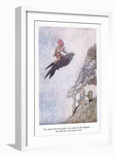 The Dwarf Drew the Bridle in the Mouth of the Blackbird and Fixed His Round Eyes on Her-Charles Robinson-Framed Giclee Print