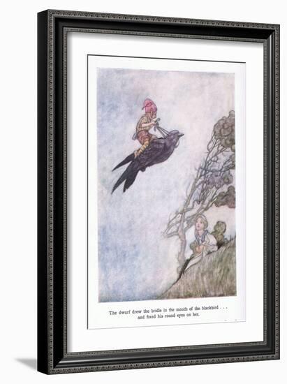 The Dwarf Drew the Bridle in the Mouth of the Blackbird and Fixed His Round Eyes on Her-Charles Robinson-Framed Giclee Print