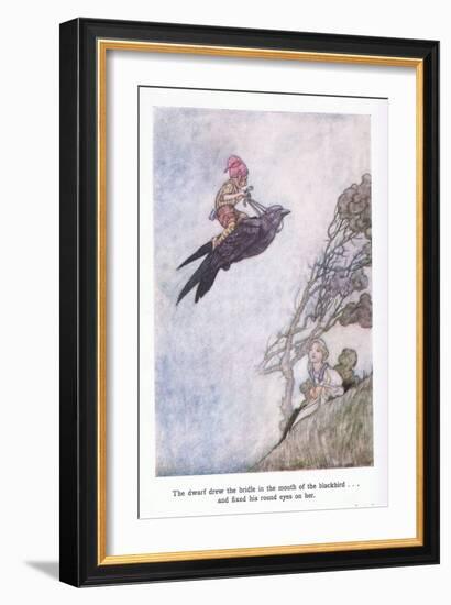 The Dwarf Drew the Bridle in the Mouth of the Blackbird and Fixed His Round Eyes on Her-Charles Robinson-Framed Giclee Print