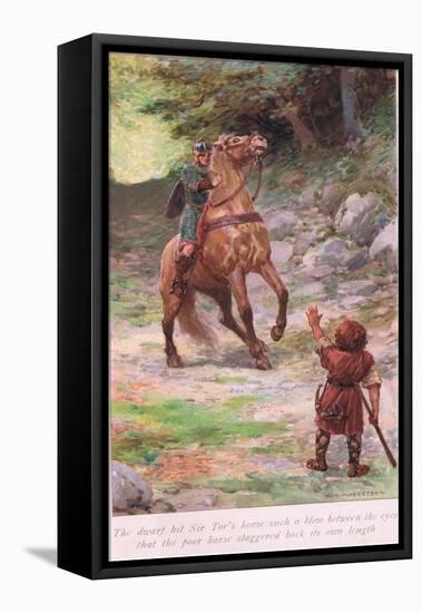 The Dwarf Hit Sir Tor's Horse Such a Blow Between the Eyes That the Poor Horse Staggered Back-William Hodges-Framed Premier Image Canvas