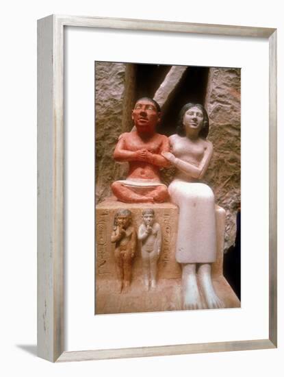 The dwarf Seneb with his wife and two children, Giza, 5th Dynasty. Artist: Unknown-Unknown-Framed Giclee Print