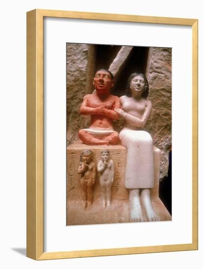 The dwarf Seneb with his wife and two children, Giza, 5th Dynasty. Artist: Unknown-Unknown-Framed Giclee Print