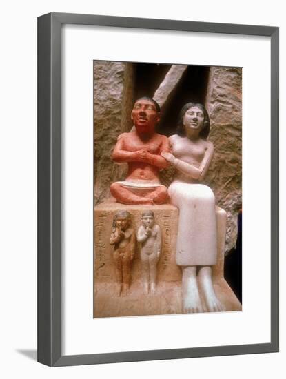 The dwarf Seneb with his wife and two children, Giza, 5th Dynasty. Artist: Unknown-Unknown-Framed Giclee Print