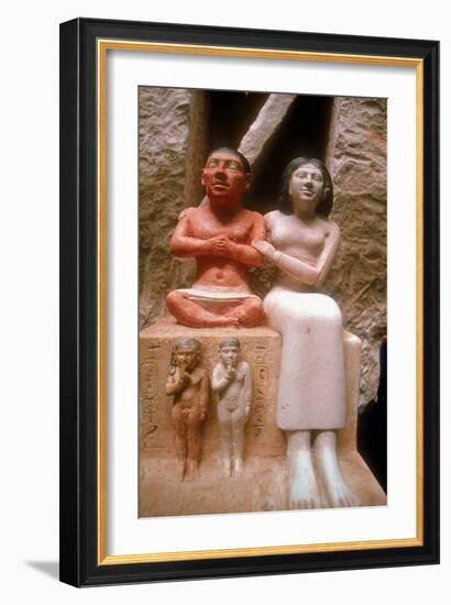 The dwarf Seneb with his wife and two children, Giza, 5th Dynasty. Artist: Unknown-Unknown-Framed Giclee Print