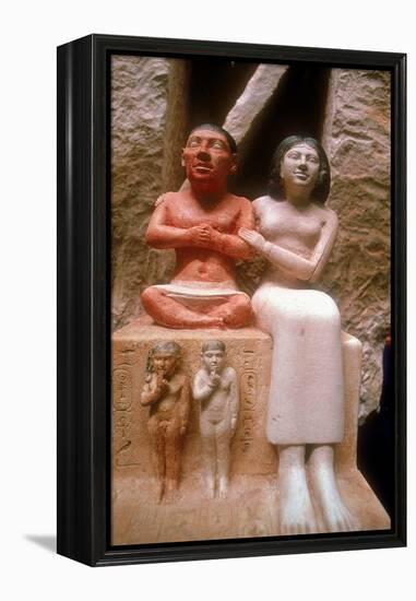 The dwarf Seneb with his wife and two children, Giza, 5th Dynasty. Artist: Unknown-Unknown-Framed Premier Image Canvas