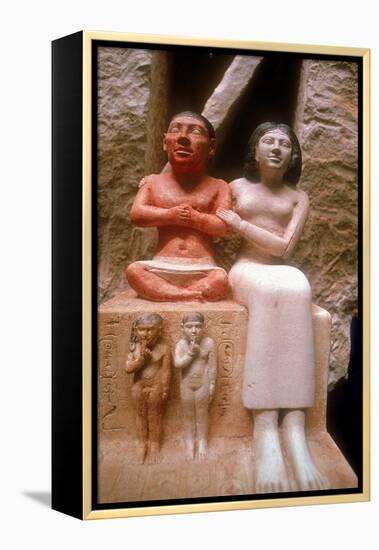 The dwarf Seneb with his wife and two children, Giza, 5th Dynasty. Artist: Unknown-Unknown-Framed Premier Image Canvas