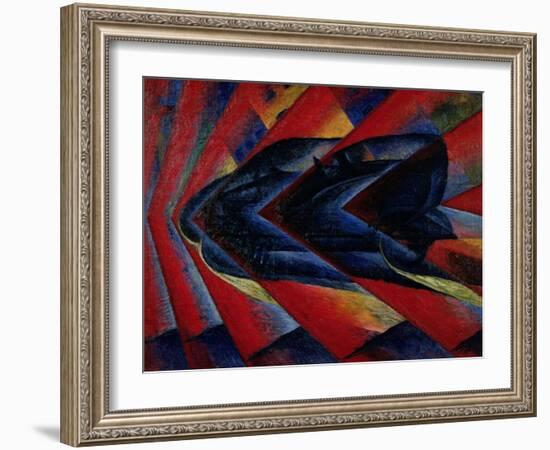 The Dynamism of an Automobile, 1911 (Oil on Canvas)-Luigi Russolo-Framed Giclee Print