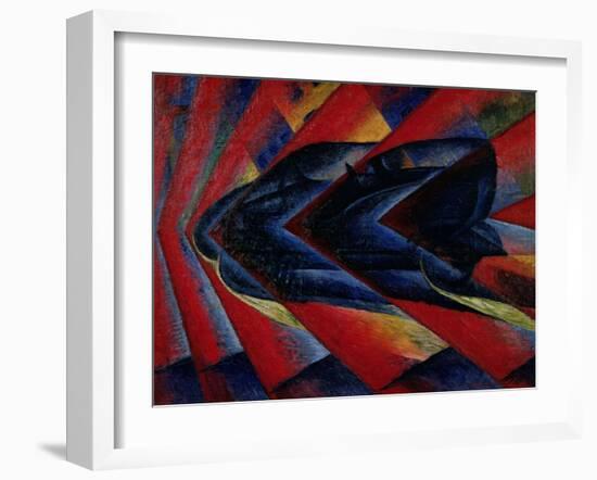 The Dynamism of an Automobile, 1911 (Oil on Canvas)-Luigi Russolo-Framed Giclee Print