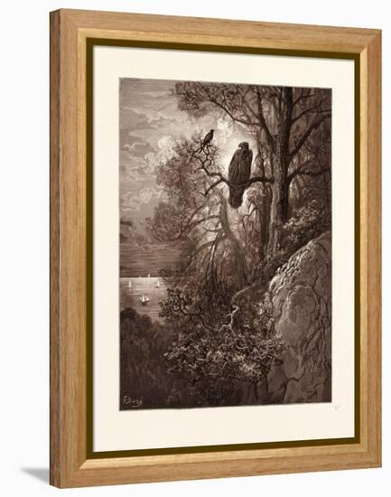 The Eagle and the Magpie-Gustave Dore-Framed Premier Image Canvas