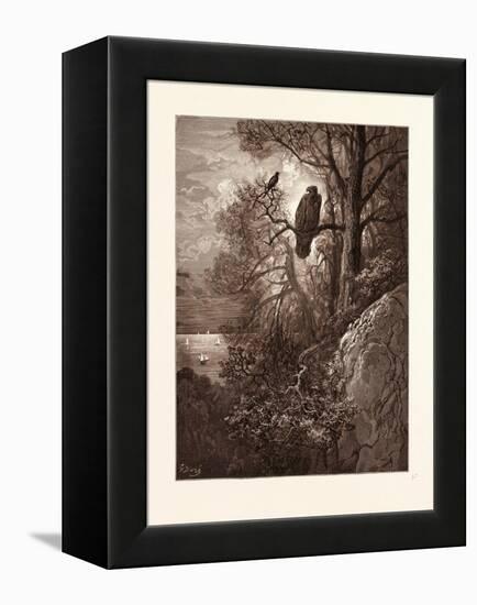 The Eagle and the Magpie-Gustave Dore-Framed Premier Image Canvas