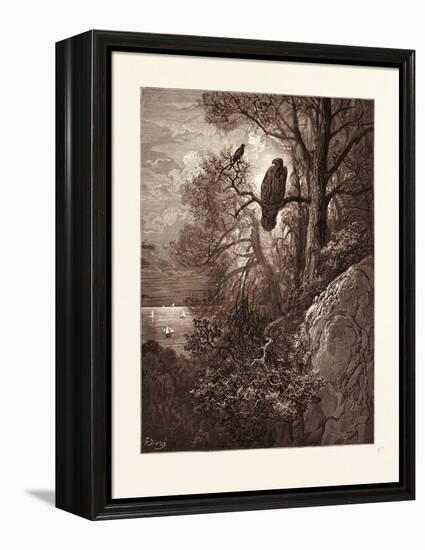 The Eagle and the Magpie-Gustave Dore-Framed Premier Image Canvas