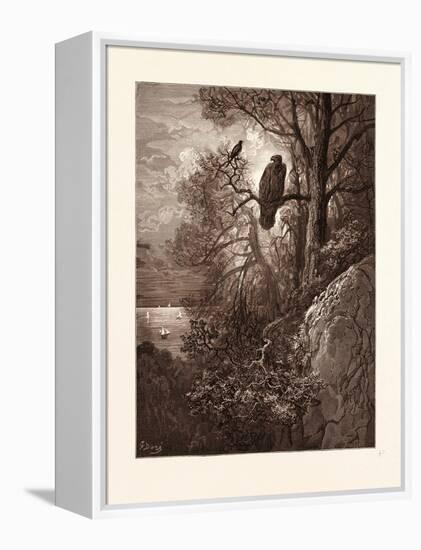 The Eagle and the Magpie-Gustave Dore-Framed Premier Image Canvas