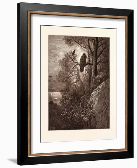 The Eagle and the Magpie-Gustave Dore-Framed Giclee Print