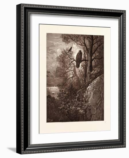 The Eagle and the Magpie-Gustave Dore-Framed Giclee Print