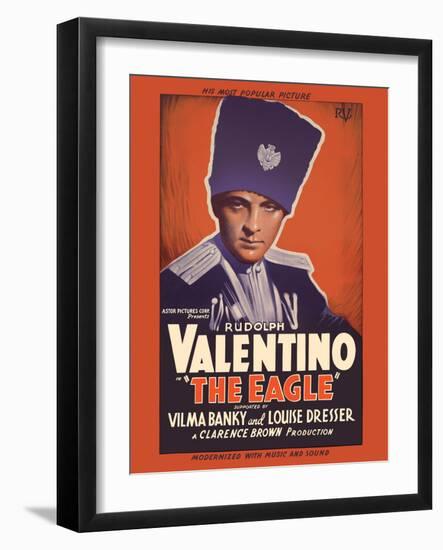 The Eagle - Starring Rudolph Valentino, Vilma Banky & Louise Dresser, Vintage Movie Poster, 1925-Pacifica Island Art-Framed Art Print