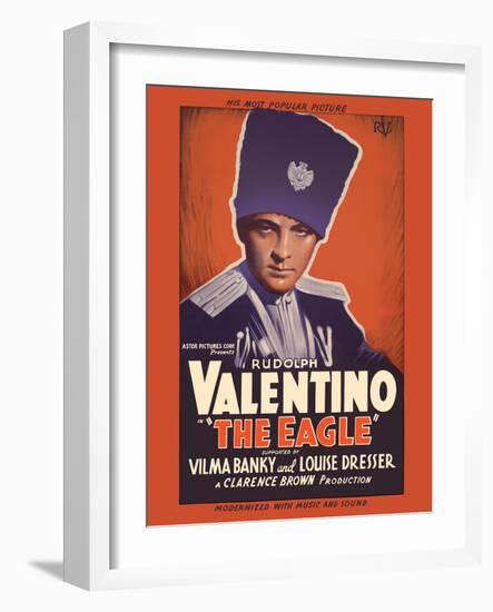 The Eagle - Starring Rudolph Valentino, Vilma Banky & Louise Dresser, Vintage Movie Poster, 1925-Pacifica Island Art-Framed Art Print