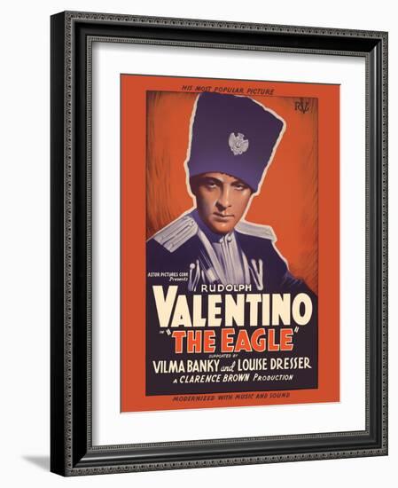 The Eagle - Starring Rudolph Valentino, Vilma Banky & Louise Dresser, Vintage Movie Poster, 1925-Pacifica Island Art-Framed Art Print
