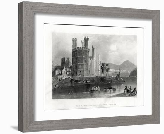 The Eagle Tower, Carnarvon Castle, Caernarfon, North Wales, 1860-JC Armytage-Framed Giclee Print