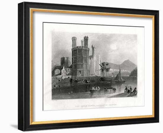 The Eagle Tower, Carnarvon Castle, Caernarfon, North Wales, 1860-JC Armytage-Framed Giclee Print