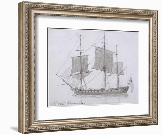 The Earl Cornwallis, C.1786-94 (Pen and Ink and Wash on Paper)-Thomas Daniell-Framed Premium Giclee Print