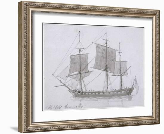 The Earl Cornwallis, C.1786-94 (Pen and Ink and Wash on Paper)-Thomas Daniell-Framed Giclee Print