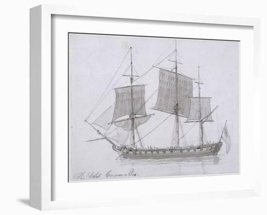 The Earl Cornwallis, C.1786-94 (Pen and Ink and Wash on Paper)-Thomas Daniell-Framed Giclee Print