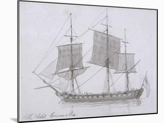 The Earl Cornwallis, C.1786-94 (Pen and Ink and Wash on Paper)-Thomas Daniell-Mounted Giclee Print