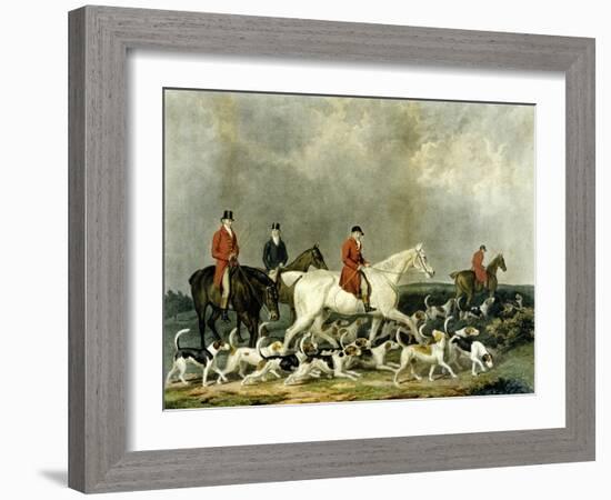 The Earl of Derby's Stag Hounds, Engraved by R. Woodman, 1823-James Barenger-Framed Giclee Print