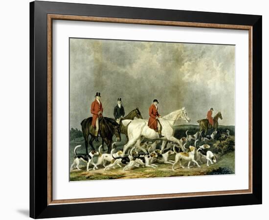 The Earl of Derby's Stag Hounds, Engraved by R. Woodman, 1823-James Barenger-Framed Giclee Print